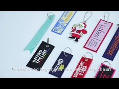 Catena chiave tessuta tessuto su ordinazione 10x2.5cm 13x3cm di colore con il fermaglio del metallo