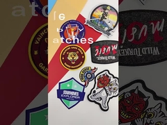 Confine porpora sveglio su ordinazione di Logo Iron On Woven Patch Merrowed per i bambini