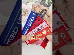 Portachiavi con logo personalizzato lavabile, portachiavi in ​​tessuto resistente