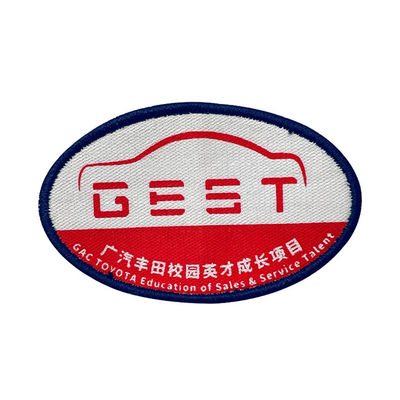 Team Name Woven Badges Hook e Loop Backing Embroidered Company Logo Patches