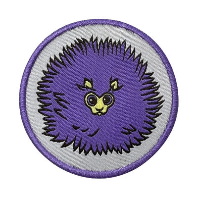 Confine porpora sveglio su ordinazione di Logo Iron On Woven Patch Merrowed per i bambini