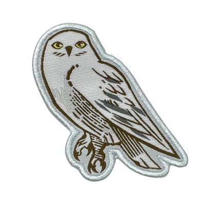 Toppa lavabile di Owl Iron On Woven Patch Merrowed dell'abbigliamento bianco su ordinazione del confine