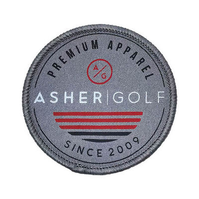 Cucia sulla marca commerciale Logo Patches Twill/materiale della tela con il confine di Merrow