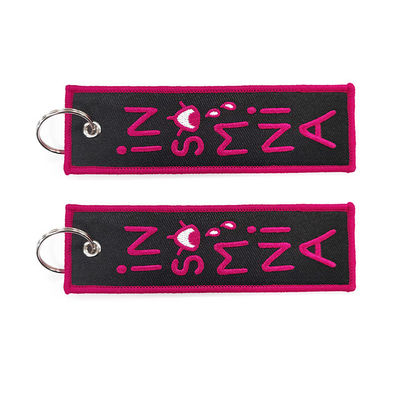 Il confine di Overlock ha ricamato le catene chiave Jet Tag Keychains promozionale
