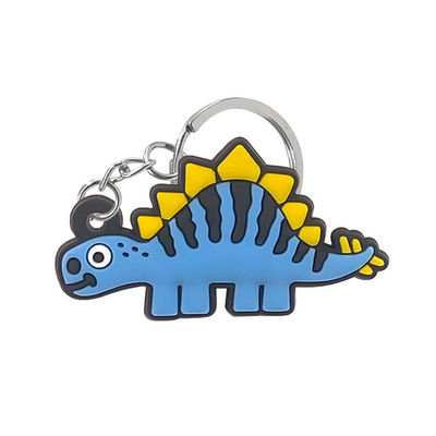Catena chiave su ordinazione di gomma di Logo Keychain Flexible Double Sided di promozione
