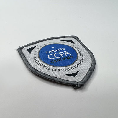 CCPA Logo Brown Merrow Border Iron sulla toppa tessuta su ordinazione impermeabile delle toppe del ricamo