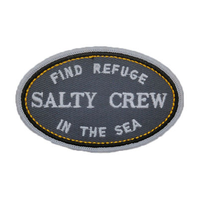 Toppa lavabile dell'abbigliamento del confine su ordinazione di Logo Embroidered Iron On Patches Merrow