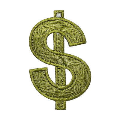 Ferro su ordinazione della toppa del ricamo del dollaro sulle toppe amichevoli di Eco del confine di Merrow