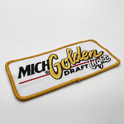 Tessuto riutilizzabile della saia di Logo Custom Embroidery Patch With di marca di rettangolo