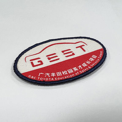 Team Name Woven Badges Hook e Loop Backing Embroidered Company Logo Patches