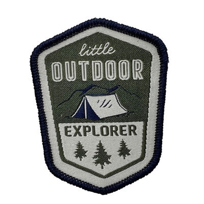 Esplorazione su ordinazione Team Iron On Woven Patch con il confine di Merrowed