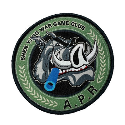 Club all'ingrosso Logo Woven Patches Merrowed Border per abbigliamento