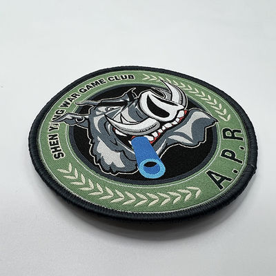 Club all'ingrosso Logo Woven Patches Merrowed Border per abbigliamento
