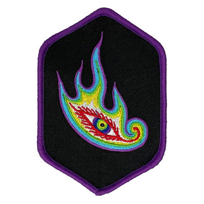 L'abitudine osserva le toppe tessute lavabili dell'abbigliamento di Logo Velcro Backing Embroidered Patches