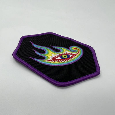 L'abitudine osserva le toppe tessute lavabili dell'abbigliamento di Logo Velcro Backing Embroidered Patches