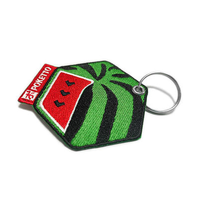 Keychains ricamato personale, catena dell'orologio chiave del ricamo dell'OEM del fondo della saia