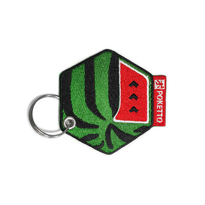 Keychains ricamato personale, catena dell'orologio chiave del ricamo dell'OEM del fondo della saia