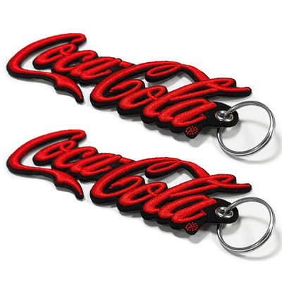 OEM Logo Keychain su ordinazione, etichetta a catena chiave ricamata del regalo di promozione
