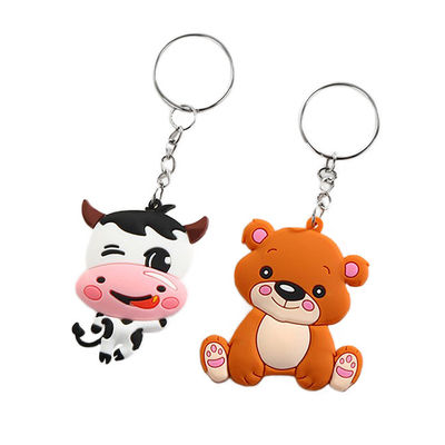 Catene di chiave infrangibili del PVC Logo Rubber Keychains su ordinazione portatile flessibile