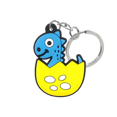 Catena chiave su ordinazione di gomma di Logo Keychain Flexible Double Sided di promozione