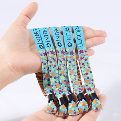 Bande di polso tessute tessuto Logo Customized Event Bracelets per la promozione